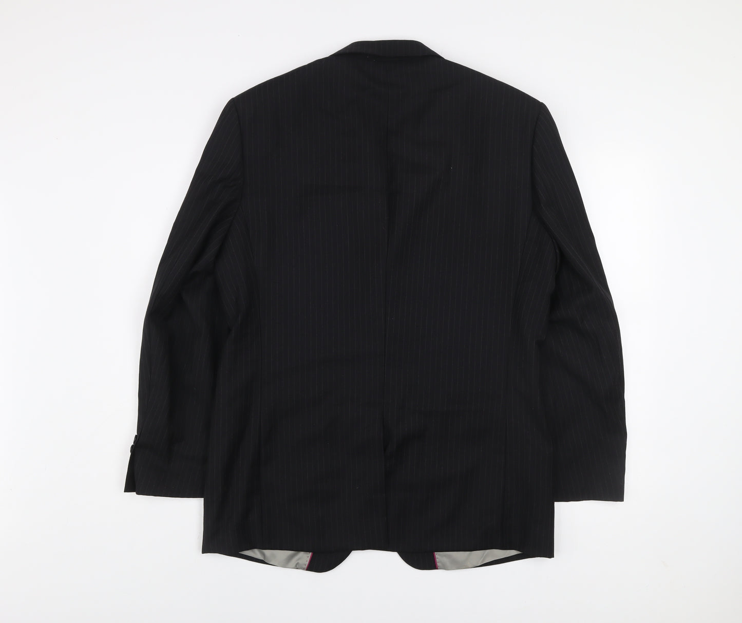 Roberto Gallini Signature Men's Black 40S Pinstripe Wool Blend Suit Jacket