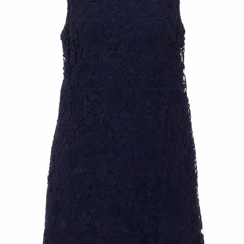 Wallis Women's Blue Lace Shift Dress Size 14 Sleeveless Knee Length