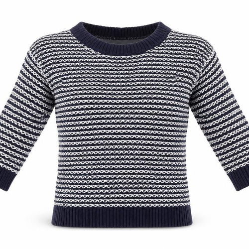 Next Women's Blue White Cotton Knit Striped Crew Neck Jumper Size 6