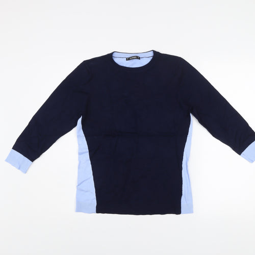 Dunnes Women Navy Blue Crew Neck Long Sleeve Pullover Jumper Size S