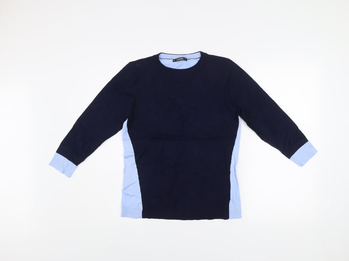 Dunnes Women Navy Blue Crew Neck Long Sleeve Pullover Jumper Size S