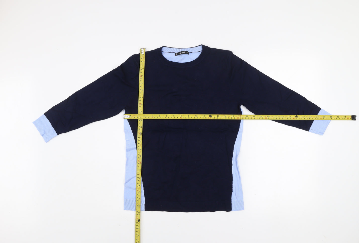 Dunnes Women Navy Blue Crew Neck Long Sleeve Pullover Jumper Size S