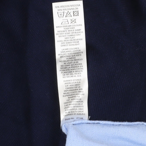 Dunnes Women Navy Blue Crew Neck Long Sleeve Pullover Jumper Size S