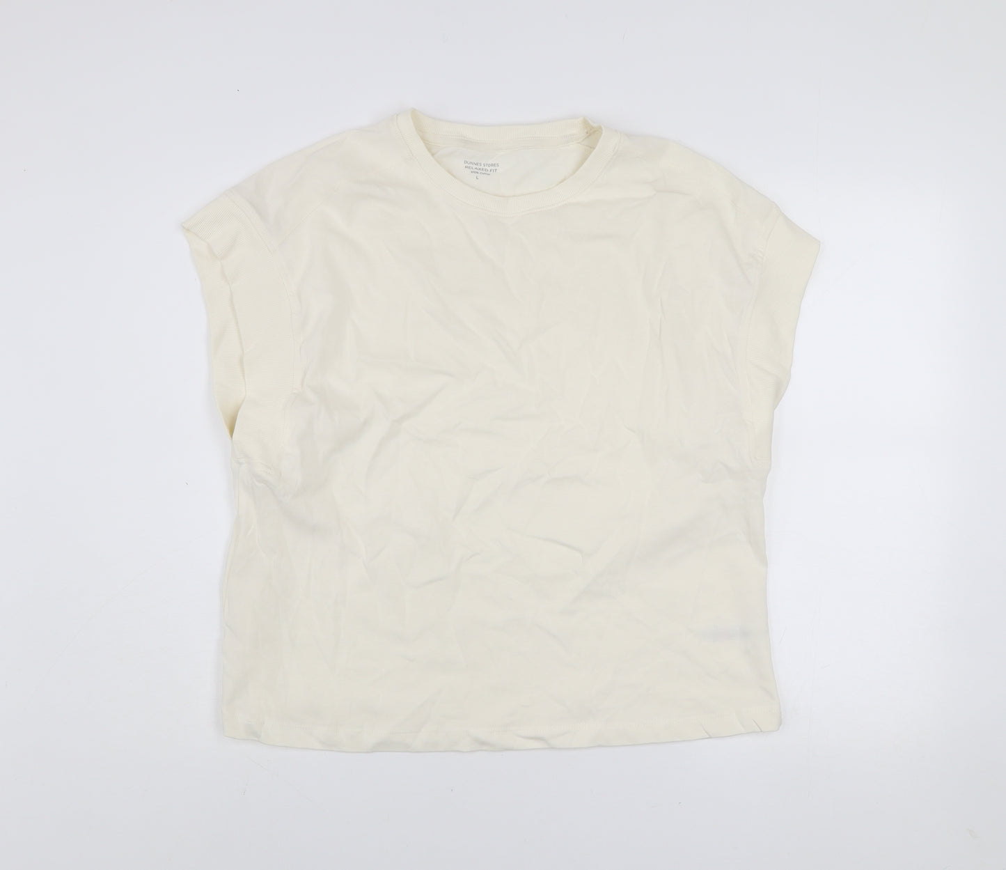 Dunnes Stores Men’s Ivory Relaxed Fit Cotton Sleeveless Top L