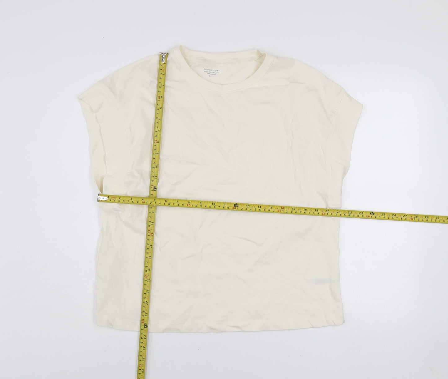 Dunnes Stores Men’s Ivory Relaxed Fit Cotton Sleeveless Top L