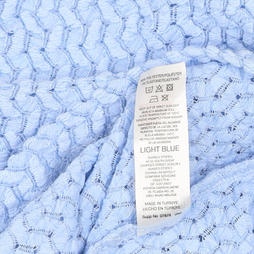 Savida Women Blue Lace Roll Neck Long Sleeve Top Size 10