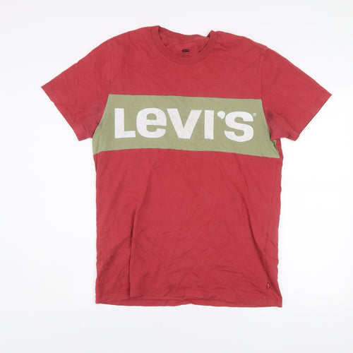 Levi's Men's Red & Green Logo Graphic Cotton T-Shirt Size M