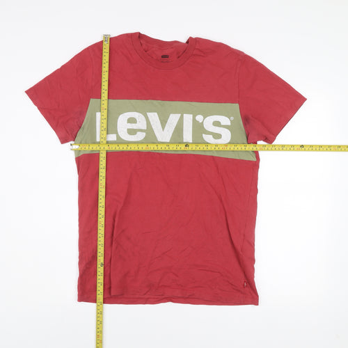 Levi's Men's Red & Green Logo Graphic Cotton T-Shirt Size M