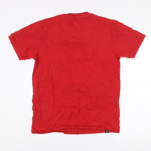 Diesel Men's Red Cotton Crew Neck Short Sleeve T-Shirt M