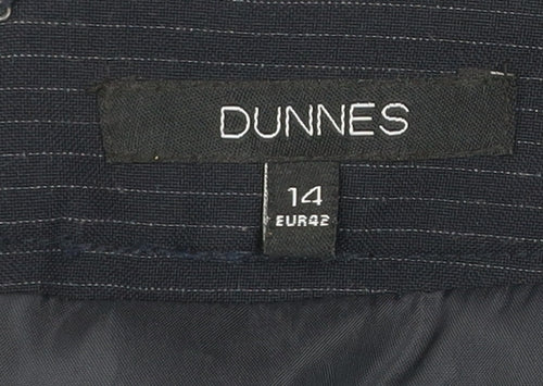 Dunnes Women’s Black Pinstripe Knee Length Pencil Skirt Size 14