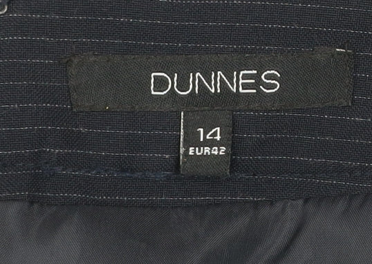 Dunnes Women’s Black Pinstripe Knee Length Pencil Skirt Size 14