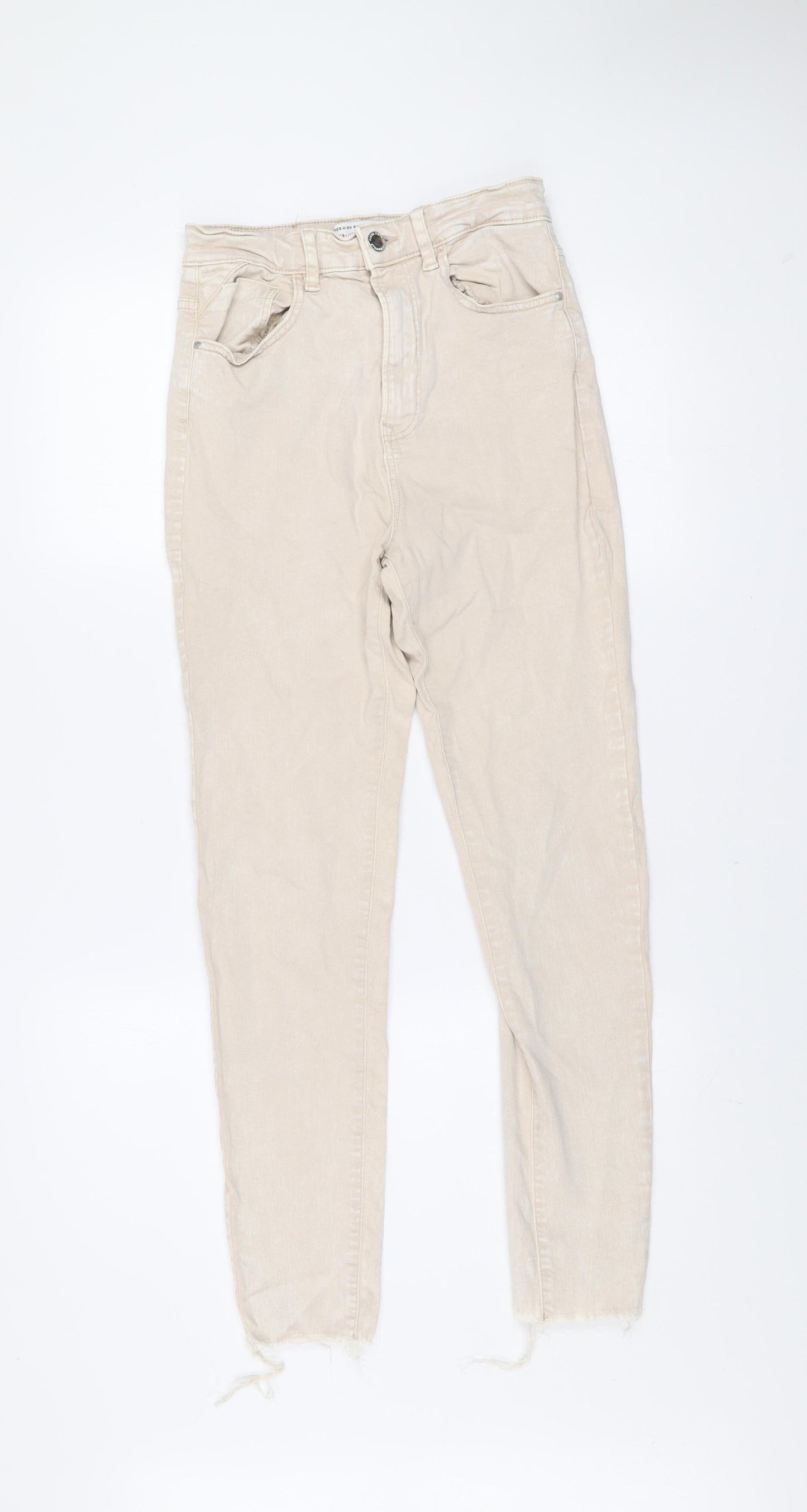 Stradivarius Womens Beige High Waist Mom Jeans Size 10