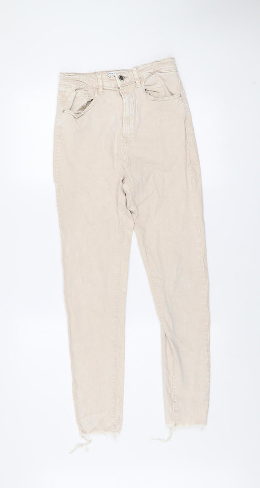 Stradivarius Womens Beige High Waist Mom Jeans Size 10