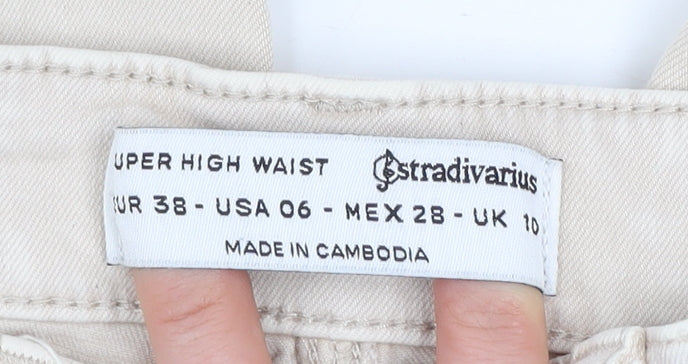 Stradivarius Womens Beige High Waist Mom Jeans Size 10