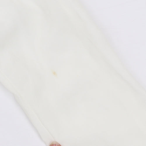 Rise Women’s Ivory Beaded Neck Long Sleeve Chiffon Blouse Size 8