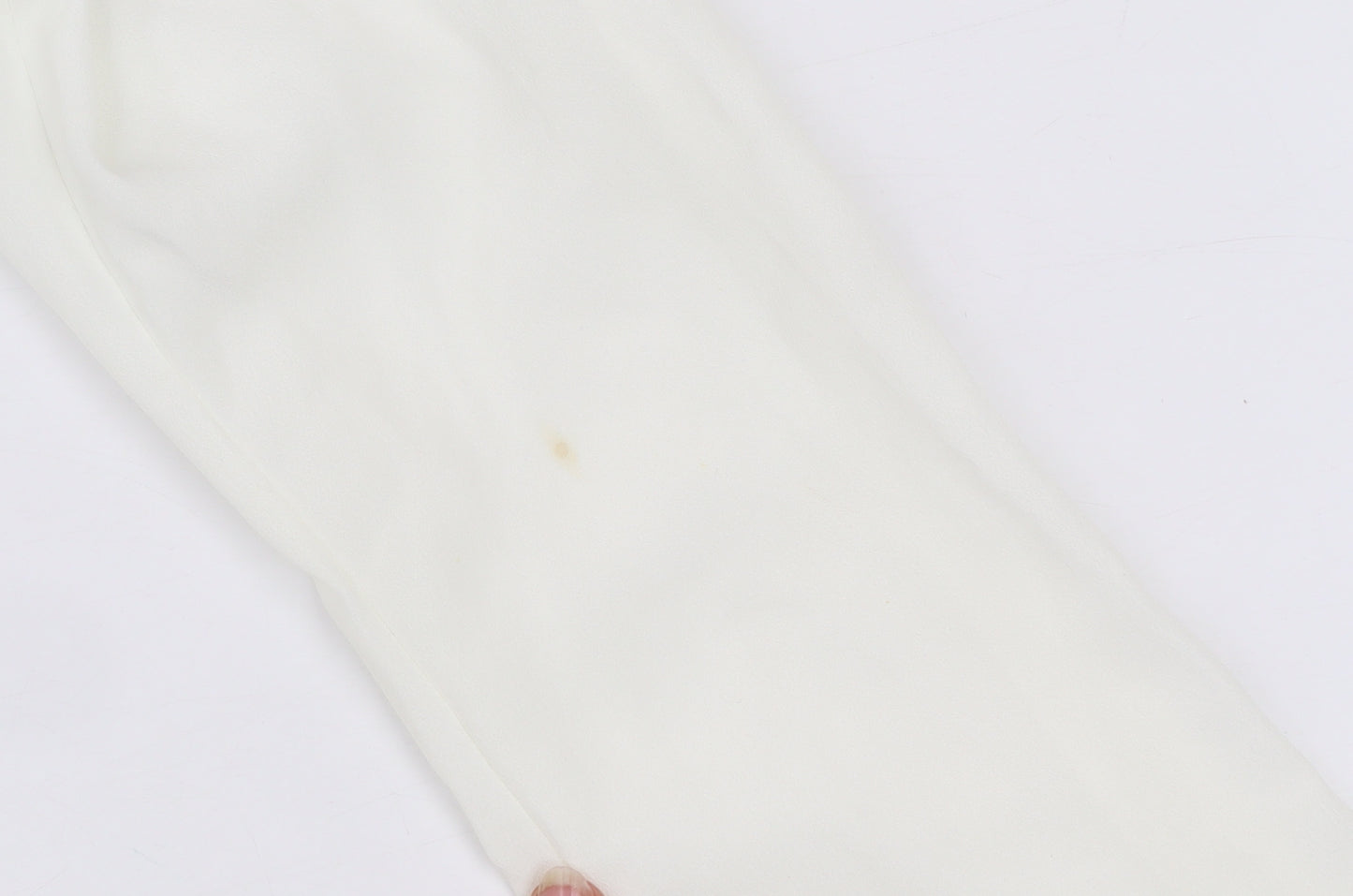 Rise Women’s Ivory Beaded Neck Long Sleeve Chiffon Blouse Size 8
