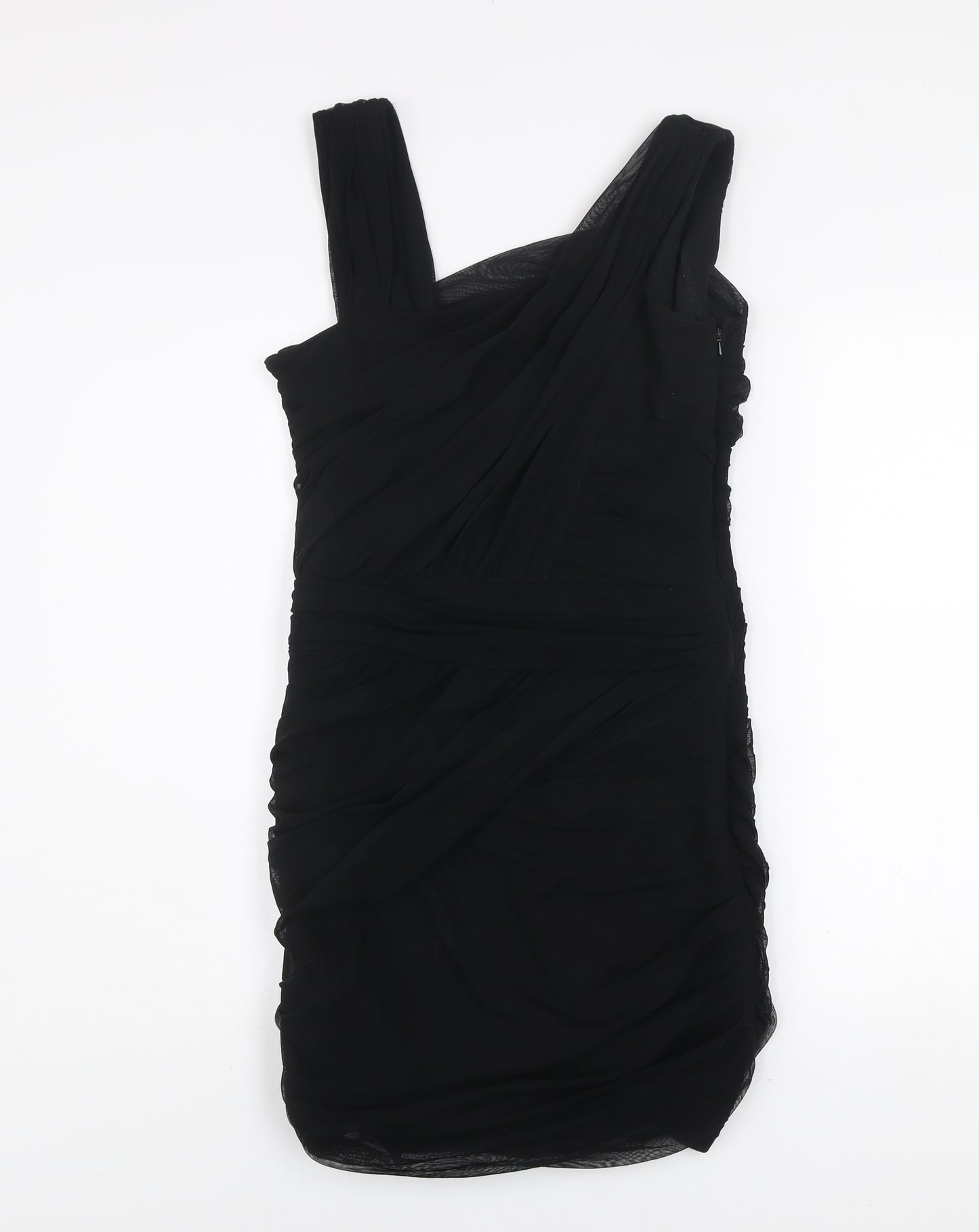 Savida Women Black Size 12 Bodycon One Shoulder Dress