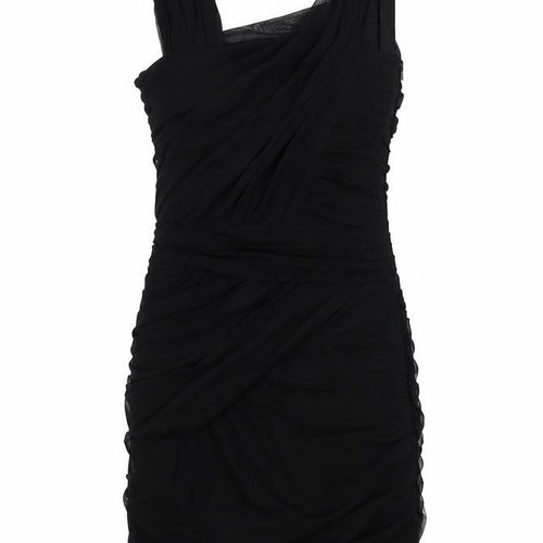Savida Women Black Size 12 Bodycon One Shoulder Dress