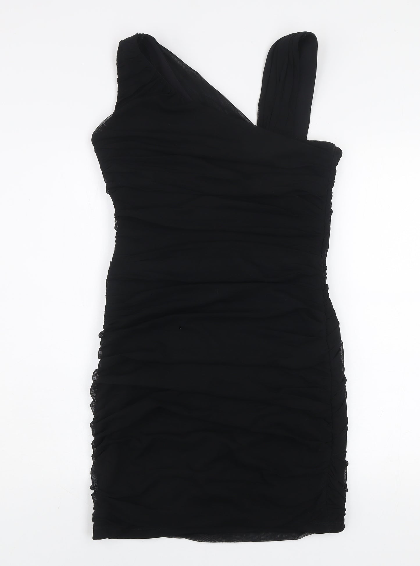 Savida Women Black Size 12 Bodycon One Shoulder Dress
