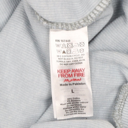 boohooMAN Men's Blue V-Neck Graphic Sweatshirt Size L Relaxed Fit