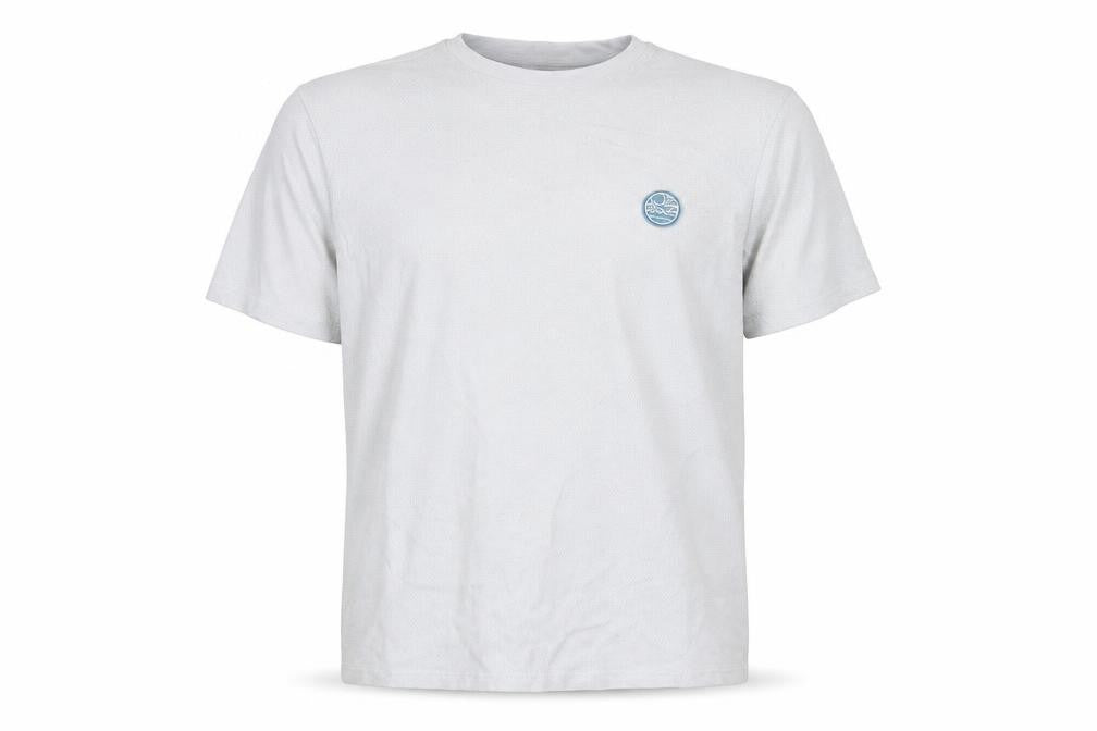 Front view of Dunnes Men’s Light Grey Regular Fit Short Sleeve T-Shirt, size L