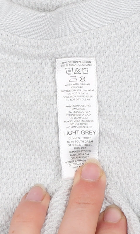Dunnes Men’s Light Grey Regular Fit Short Sleeve T-Shirt Size L