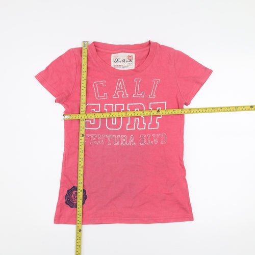 Southside Womens Pink Cotton 'Cali Surf' Graphic T-Shirt Size 10