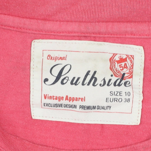 Southside Womens Pink Cotton 'Cali Surf' Graphic T-Shirt Size 10