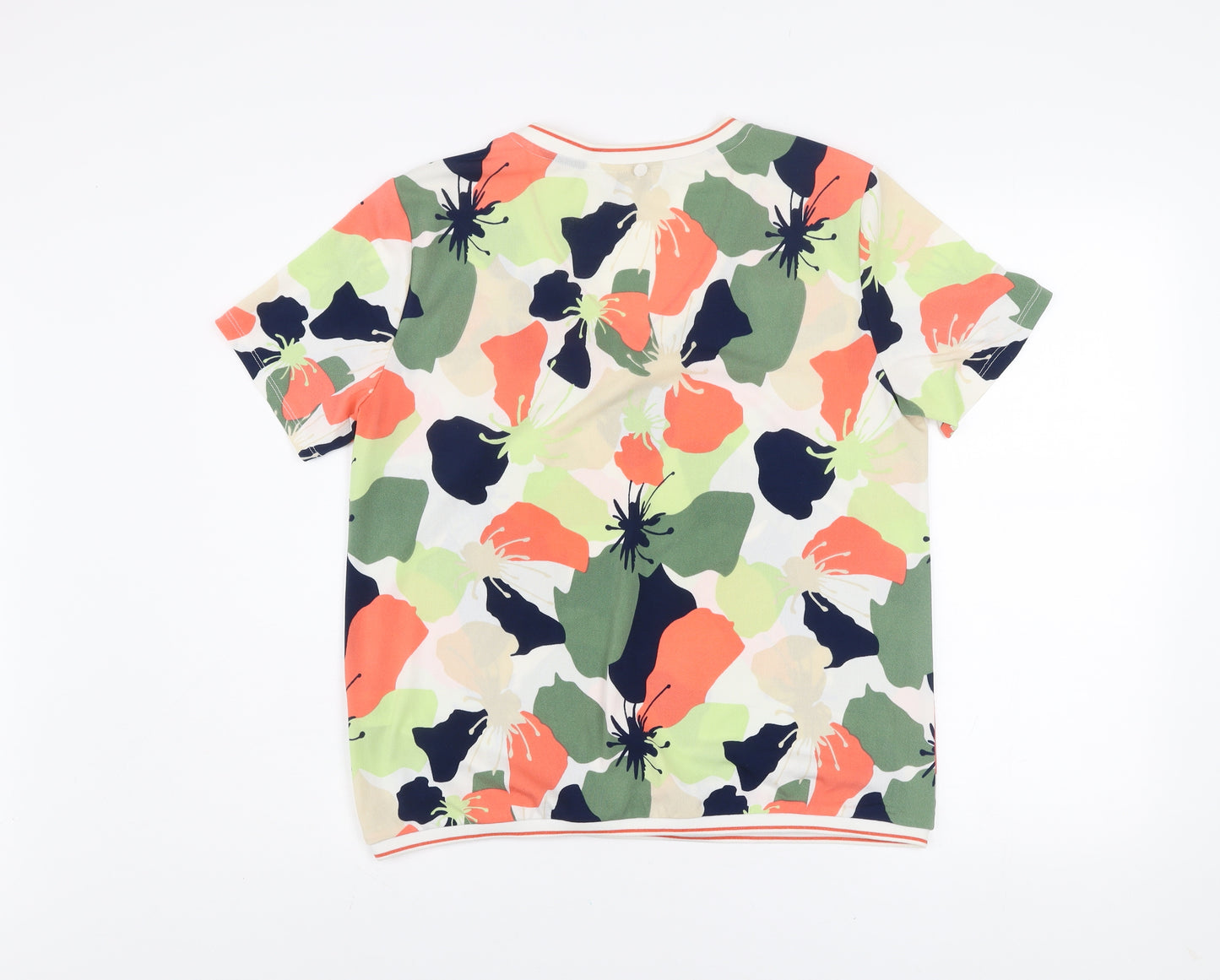 Vila Joy Women's Multicoloured Floral V-Neck Short Sleeve T-Shirt L