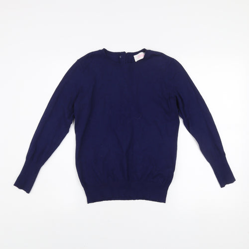 Savida Women’s Navy Blue Crew Neck Long Sleeve Pullover Jumper Size 10