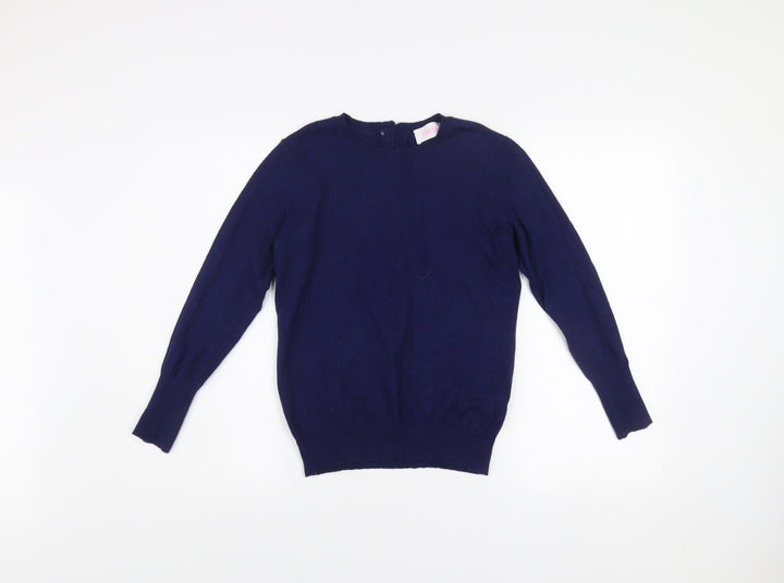 Savida Women’s Navy Blue Crew Neck Long Sleeve Pullover Jumper Size 10