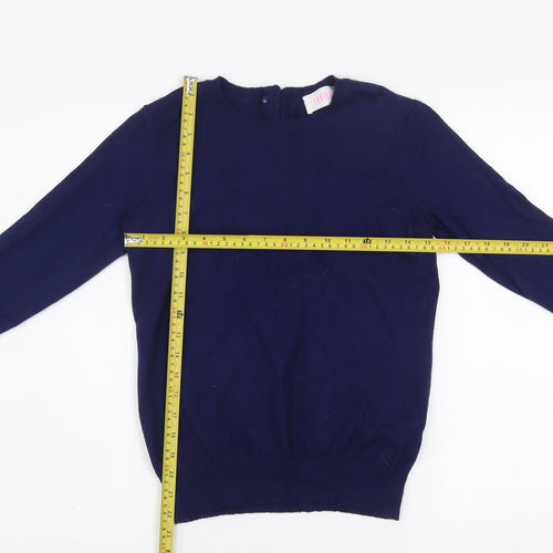 Savida Women’s Navy Blue Crew Neck Long Sleeve Pullover Jumper Size 10