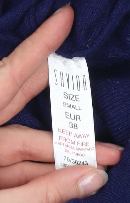 Savida Women’s Navy Blue Crew Neck Long Sleeve Pullover Jumper Size 10