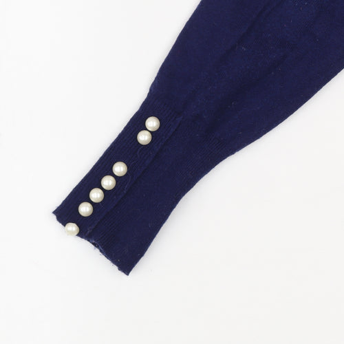 Savida Women’s Navy Blue Crew Neck Long Sleeve Pullover Jumper Size 10