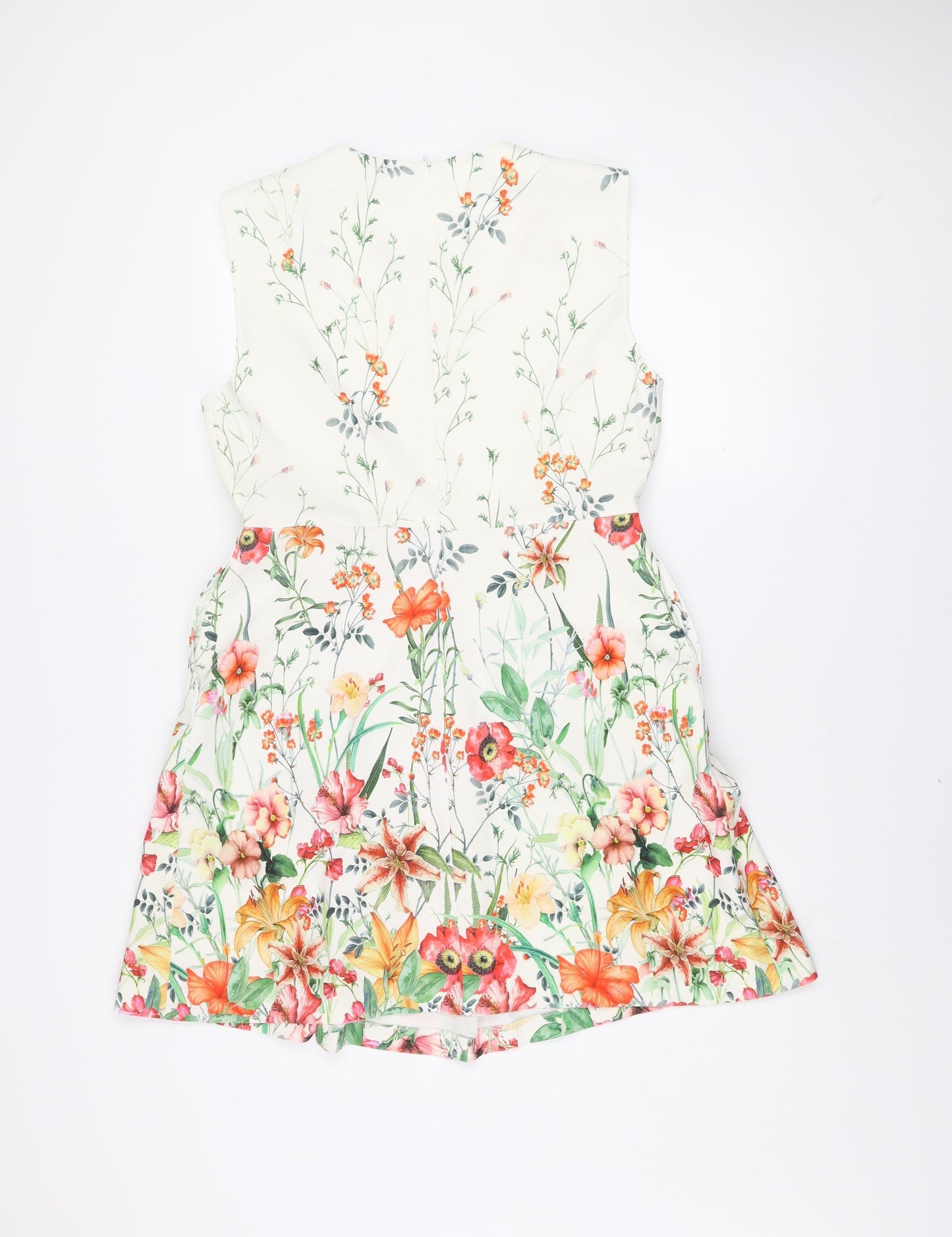 Zara Woman Floral A-Line Sleeveless Short Dress Size 14