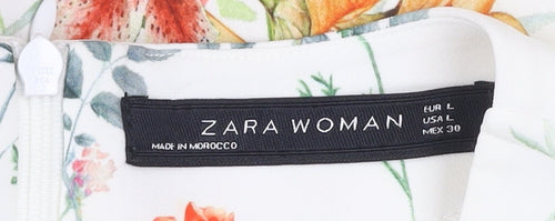 Zara Woman Floral A-Line Sleeveless Short Dress Size 14