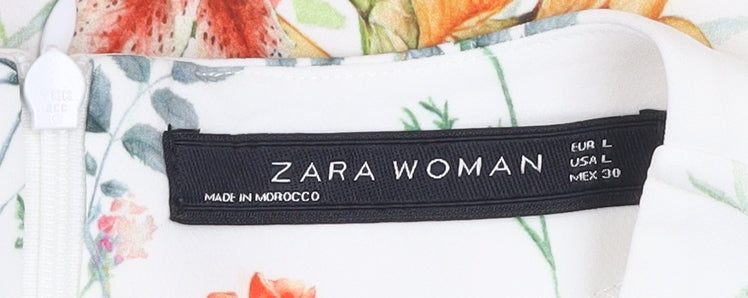 Zara Woman Floral A-Line Sleeveless Short Dress Size 14