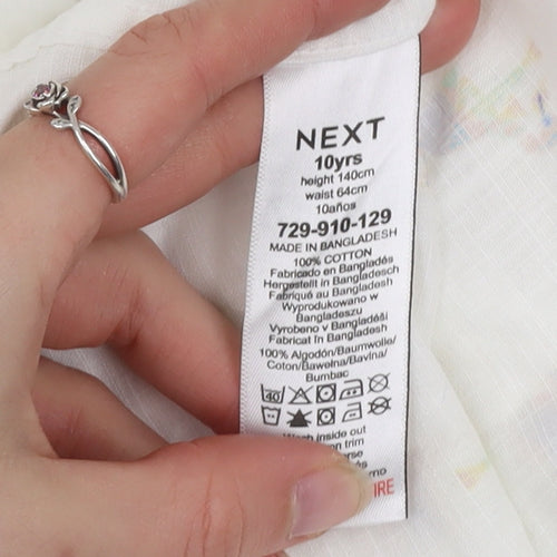 Next Boys White Flamingo Print Short Sleeve Button-Up Shirt 10 Years