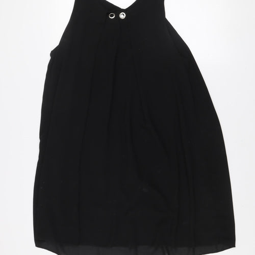 Quiz Women's Black Sleeveless Shift Dress S Halter Neck Partywear