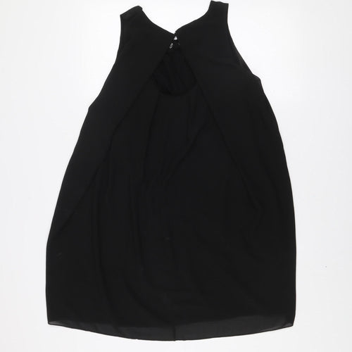Quiz Women's Black Sleeveless Shift Dress S Halter Neck Partywear