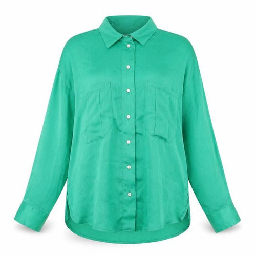 Gallery Women’s Green Button-Up Long Sleeve Shirt UK 8 Polyester