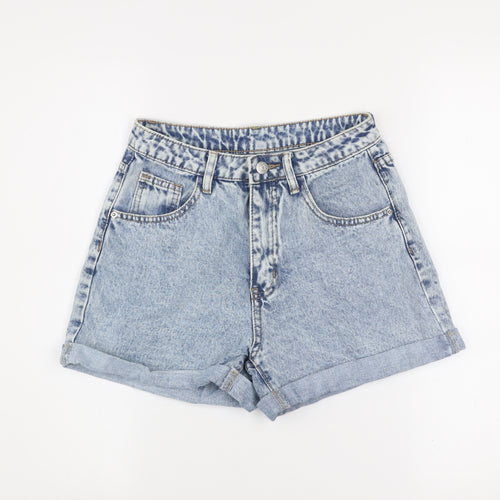 SHEIN Women’s Blue Acid Wash High Rise Mom Denim Shorts Petite S