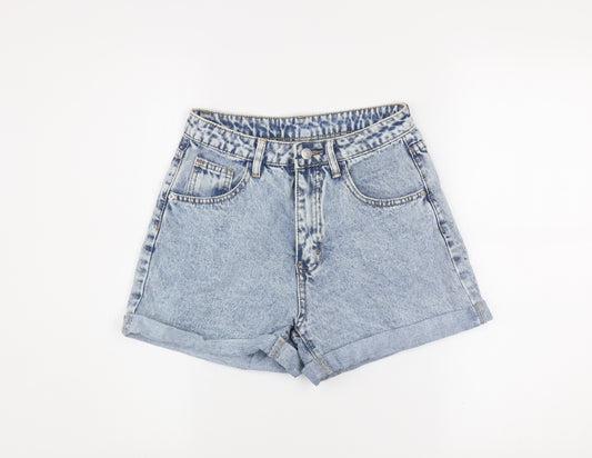 SHEIN Women’s Blue Acid Wash High Rise Mom Denim Shorts Petite S