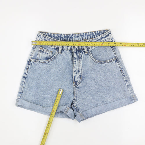 SHEIN Women’s Blue Acid Wash High Rise Mom Denim Shorts Petite S