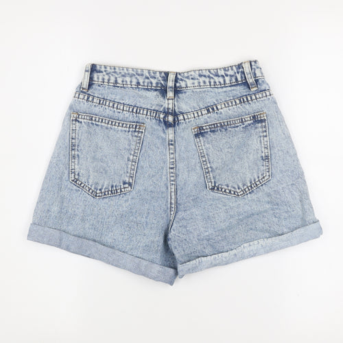 SHEIN Women’s Blue Acid Wash High Rise Mom Denim Shorts Petite S