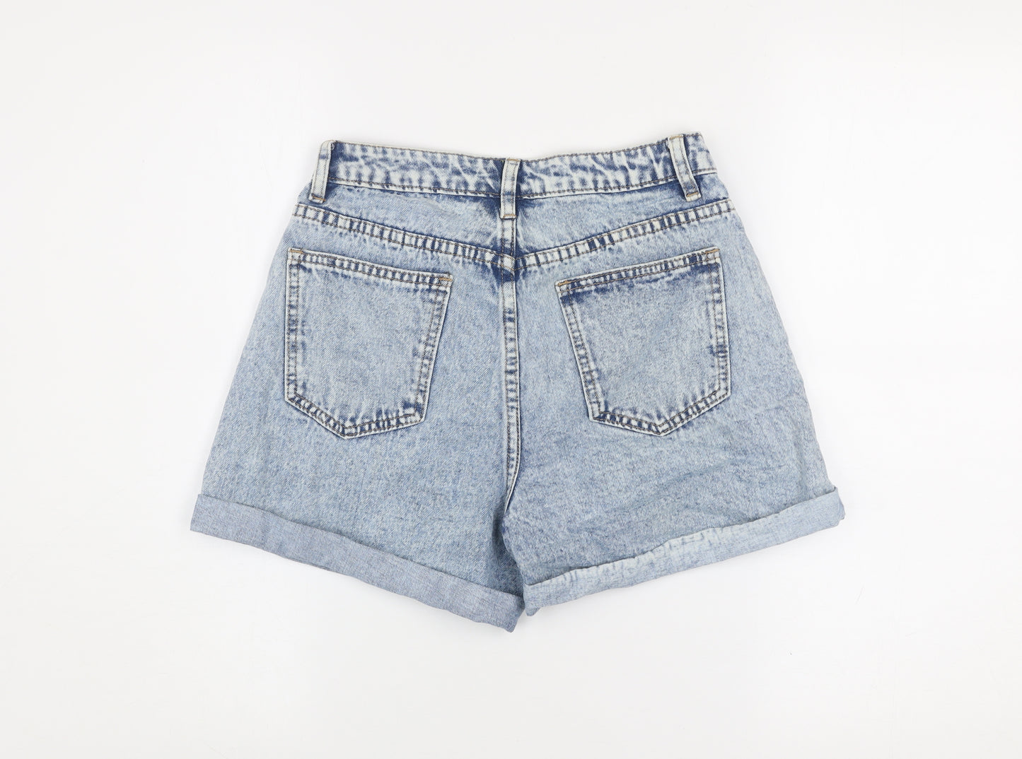 SHEIN Women’s Blue Acid Wash High Rise Mom Denim Shorts Petite S