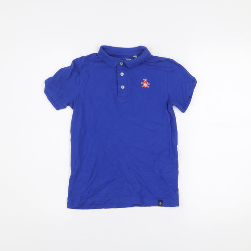 Penguin by Munsingwear Boys Blue 7-8 Years Cotton Polo Shirt