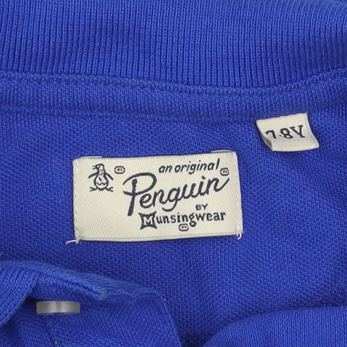 Penguin by Munsingwear Boys Blue 7-8 Years Cotton Polo Shirt