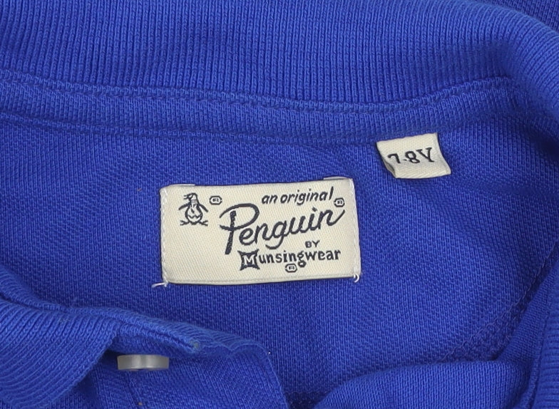 Penguin by Munsingwear Boys Blue 7-8 Years Cotton Polo Shirt