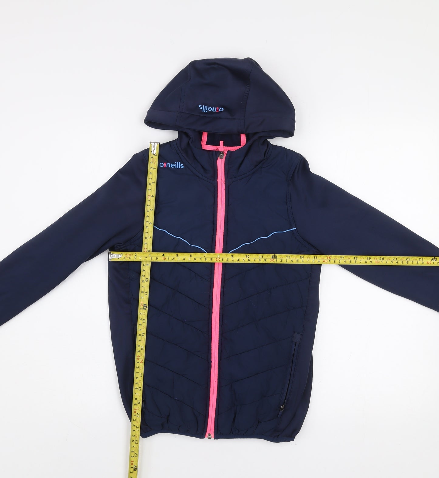 O'Neills Boys Blue Hooded Puffer Jacket 9-10 Years Full Zip Lightweight